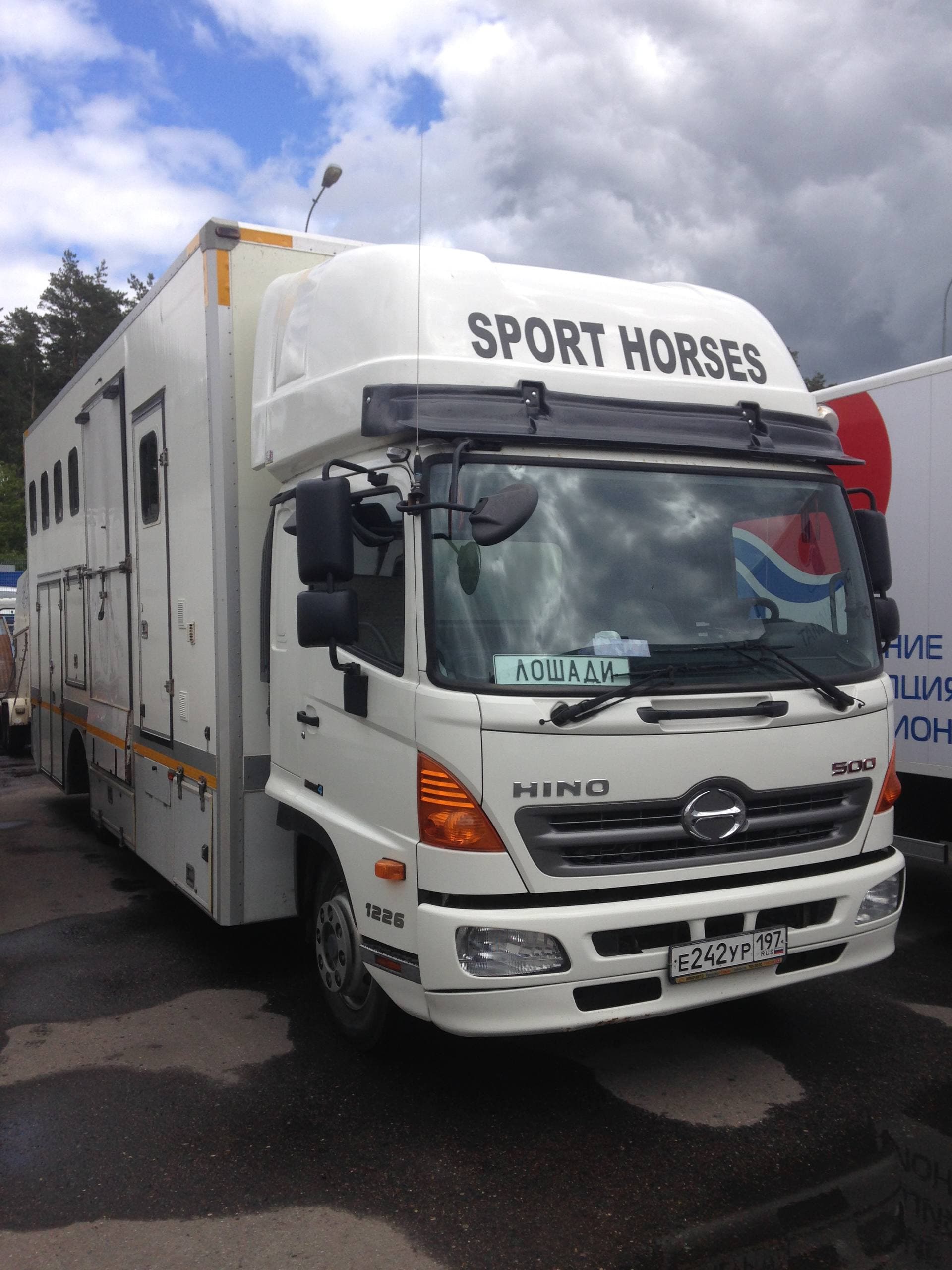 Коневоз Hino 500 «SPORT HORSES», вид спереди